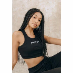 Hype. Womens Black Ribbed Scribble Bralette -Hype Shop unnamed file 6424