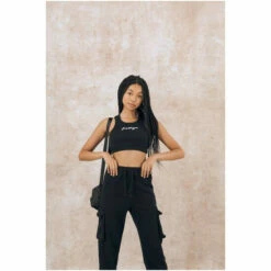 Hype. Womens Black Ribbed Scribble Bralette -Hype Shop unnamed file 6425