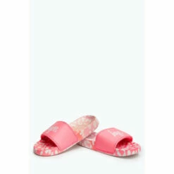 Hype. Pink Leopard Sliders