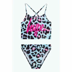 Hype. Blue Ice Leopard Script Bikini