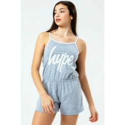 Hype. Grey Marl Strappy Playsuit