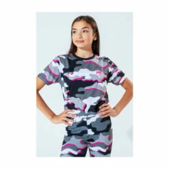 Hype. Kids Pink Line Camo Crop T-Shirt -Hype Shop unnamed file 665
