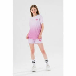 Hype. Girls Pink Speckle Fade Script Short Pyjamas