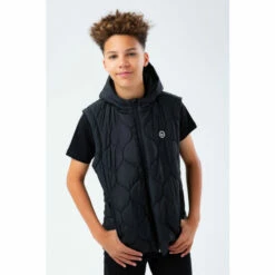 Hype. Black Crest Logo Gilet