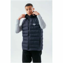 Hype. Boys Navy Blue Gilet With Detachable Hood -Hype Shop unnamed file 6690