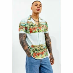 Hype. Mens White Resort Coastline Shirt
