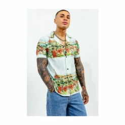 Hype. Mens White Resort Coastline Shirt -Hype Shop unnamed file 6694