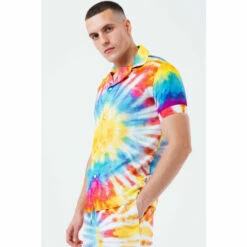 Hype. Mens Yellow Tie Dye Resort Shirt -Hype Shop unnamed file 6704