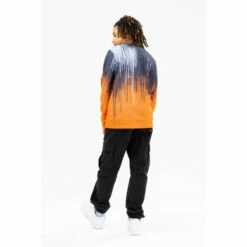 Hype. Orange Drips Script Crew Jumper -Hype Shop unnamed file 6763