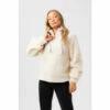 Hype. Womens Natural Sherpa Drawcord High Neck Crew Jumper -Hype Shop unnamed file 6766