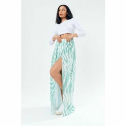 Hype. Womens White Mint Zebra Maxi Skirt -Hype Shop unnamed file 6785