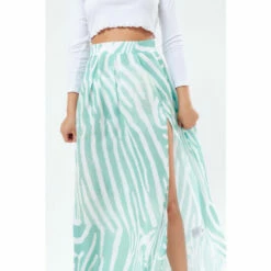 Hype. Womens White Mint Zebra Maxi Skirt -Hype Shop unnamed file 6786