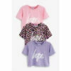 Hype Girls Pink, Lilac, Leopard T-Shirts Three Pack -Hype Shop unnamed file 7