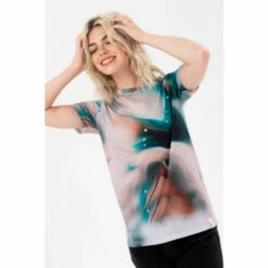 Hype. Womens Milk Marble Woven Tab White T-Shirt -Hype Shop unnamed file 717