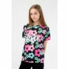 Hype. Girls Black 70'S Flower Script T-Shirt -Hype Shop unnamed file 739