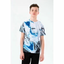 Hype. Boys White Marble Script T-Shirt