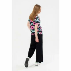 Hype. Girls Black 70'S Flower Script T-Shirt -Hype Shop unnamed file 742