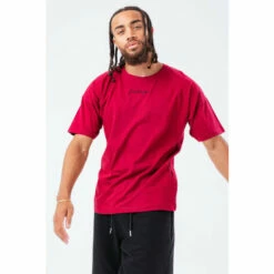 Hype. Mens Oversized Burgundy Red T-Shirts Set -Hype Shop unnamed file 764