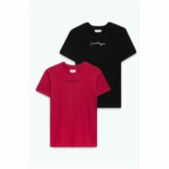 Hype. Mens Oversized Burgundy Red T-Shirts Set -Hype Shop unnamed file 766