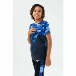Hype. Blue Camo Drip T-Shirt