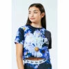 Hype. Black/Purple Daisy Crop T-Shirt -Hype Shop unnamed file 824