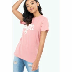 Hype. Womens Pink Script T-Shirt