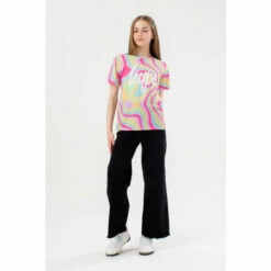 Hype. Girls Pink Groovey Script T-Shirt -Hype Shop unnamed file 843