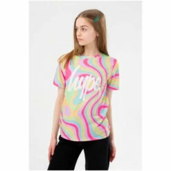 Hype. Girls Pink Groovey Script T-Shirt -Hype Shop unnamed file 846