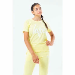 Hype. Kids Yellow Washed Script Logo T-Shirt