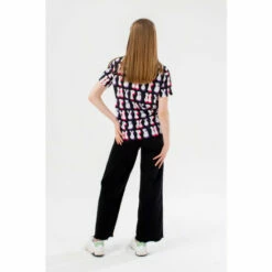 Hype. Girls Black Groovey Wavey Script T-Shirt -Hype Shop unnamed file 886