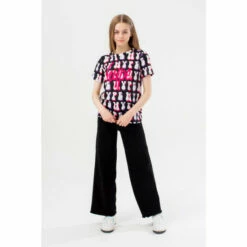 Hype. Girls Black Groovey Wavey Script T-Shirt -Hype Shop unnamed file 888