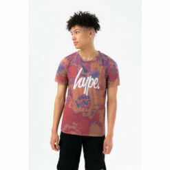 Hype Boys Brown Blush Tie Dye Script T-Shirt