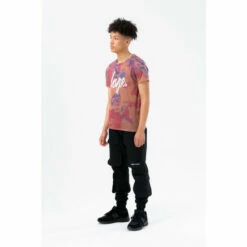 Hype Boys Brown Blush Tie Dye Script T-Shirt -Hype Shop unnamed file 925