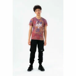Hype Boys Brown Blush Tie Dye Script T-Shirt -Hype Shop unnamed file 926