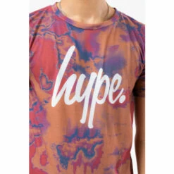 Hype Boys Brown Blush Tie Dye Script T-Shirt -Hype Shop unnamed file 927