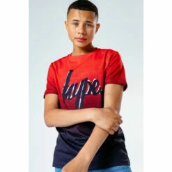 Hype. Red Fade Script Kids T-Shirt