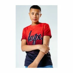 Hype. Red Fade Script Kids T-Shirt -Hype Shop unnamed file 943
