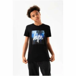 Hype. Boys Black Drips Box Script T-Shirt -Hype Shop unnamed file 948