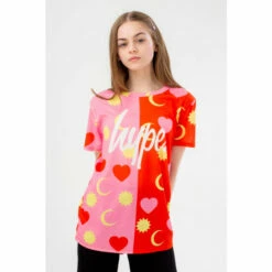 Hype. Girls Pink Mystical Split Script T-Shirt
