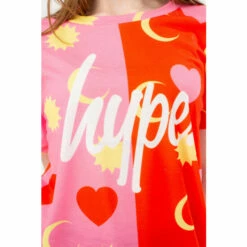Hype. Girls Pink Mystical Split Script T-Shirt -Hype Shop unnamed file 969