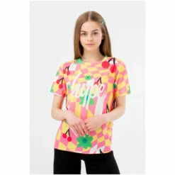 Hype Girls Pink Groovey Wave Script T-Shirt -Hype Shop unnamed file 987