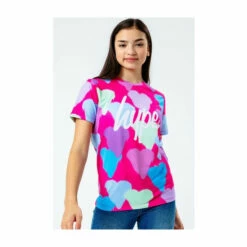 Hype. Pink Spray Heart T-Shirt -Hype Shop unnamed file 991